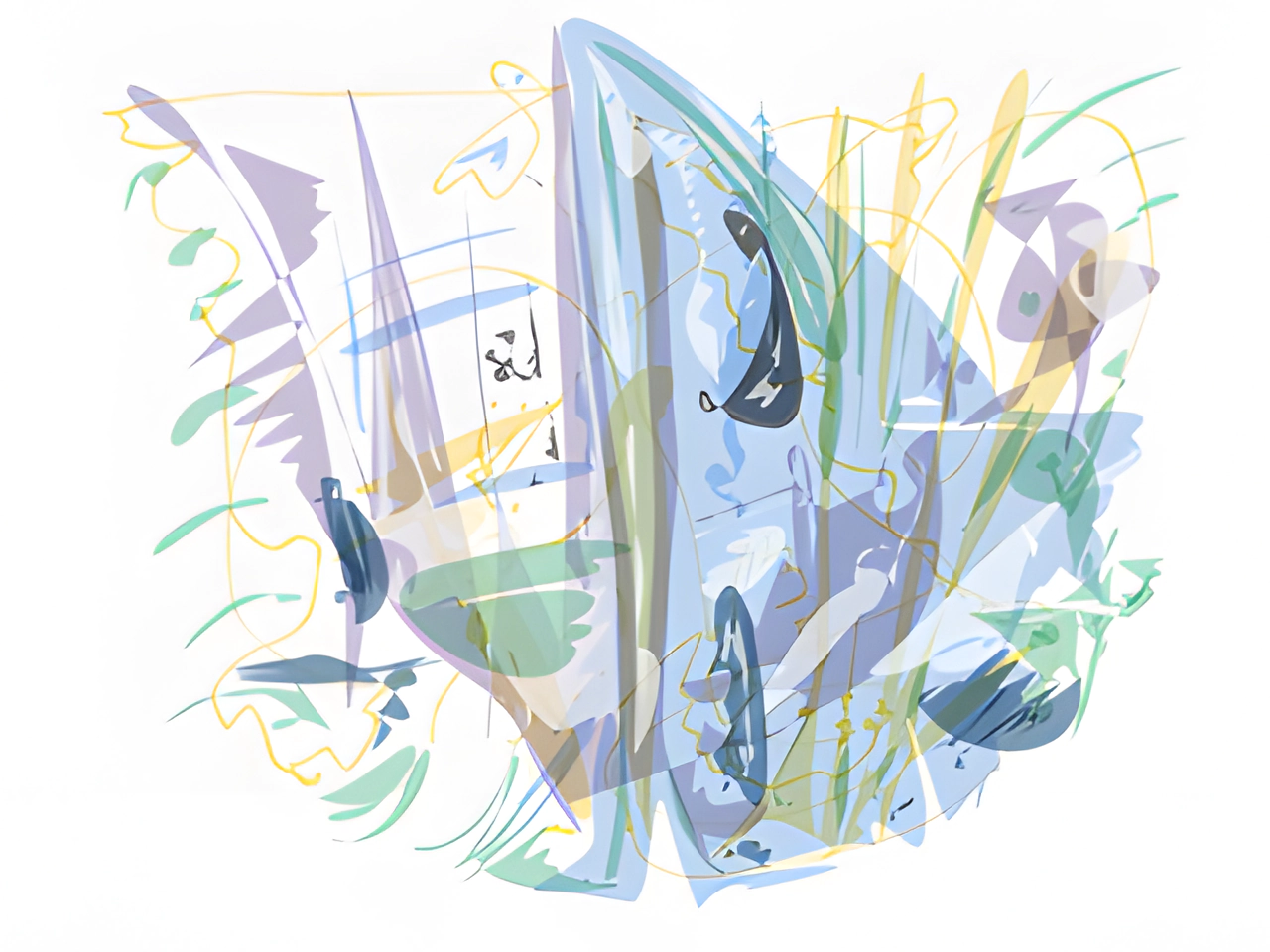 Illustratie met abstracte vormen.